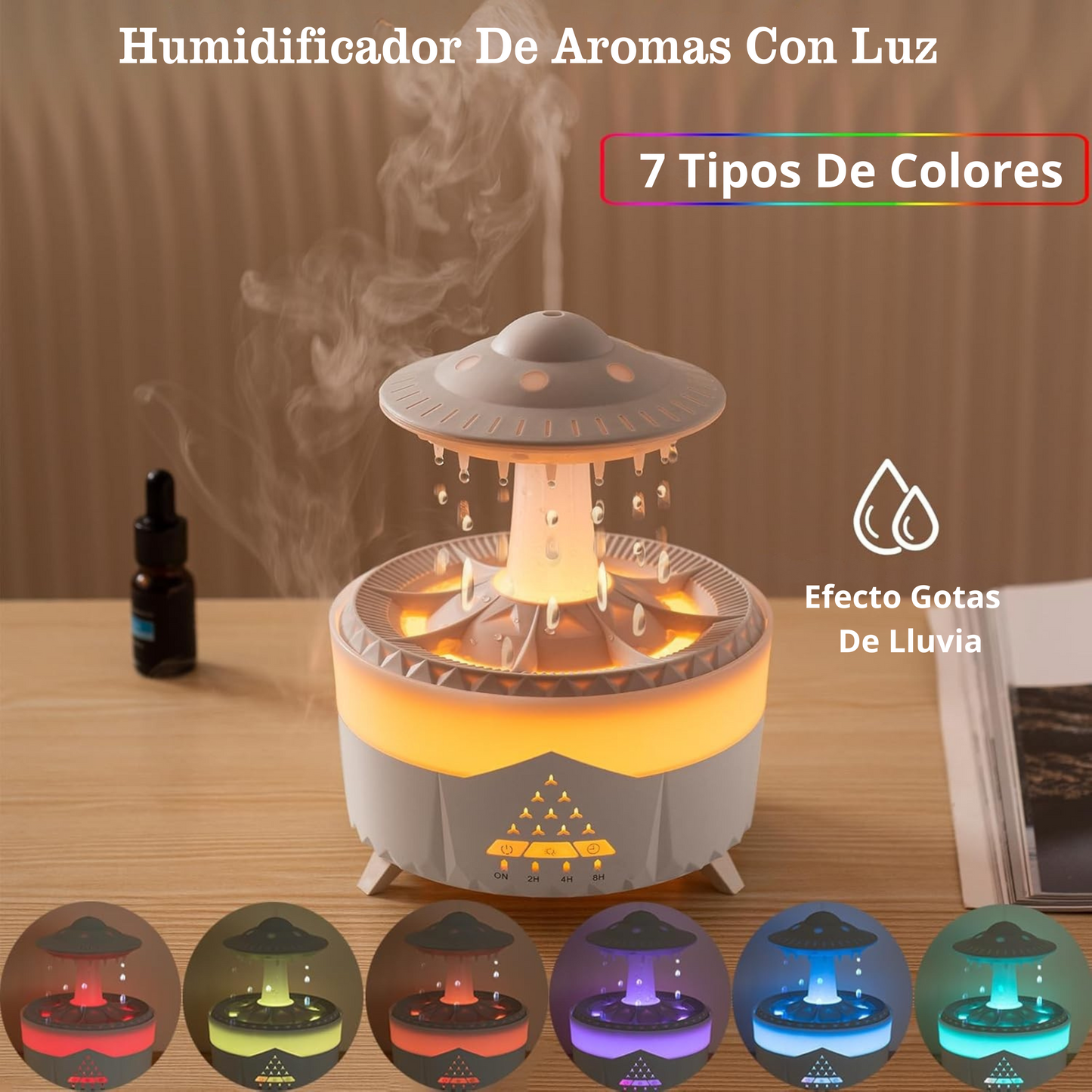 Humidificador y Difusor De Aromas Con Luces